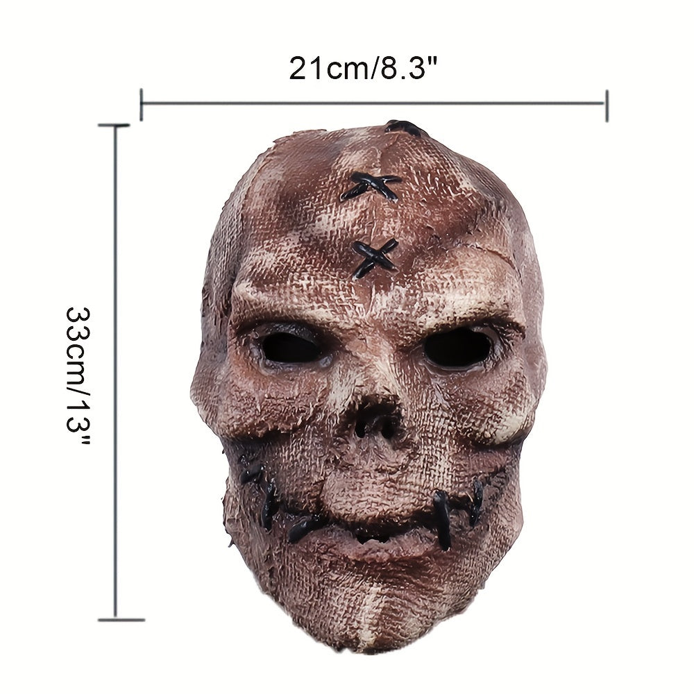 Burlap Skull Mask Latex Halloween Cosplay Costume Horrible Head Full Face