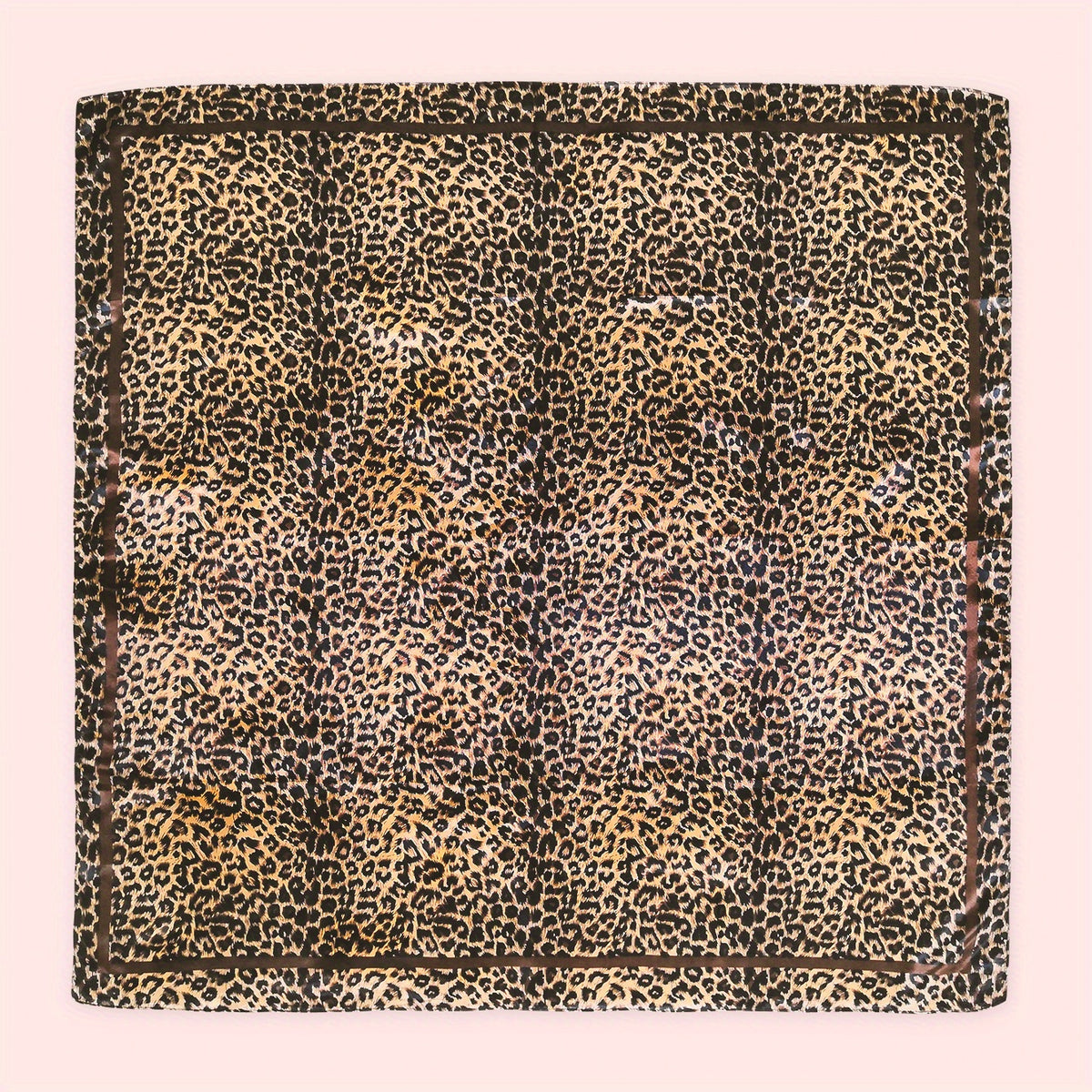 Leopard Print Square Scarf Vintage Bandana Satin Turban Head Wrap Scarf