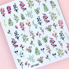 Flower Leaves Nail Stickers Wildflower Nail Tattoos