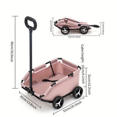 Portable Folding Pet Shopping Cart for Small Dogs