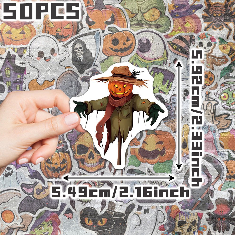 50pcs Halloween Cartoon Stickers YWWBLD PVC Decals for Party Decor & More