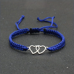 Adjustable Rope Bracelet Stainless Steel Love Heart Bracelet