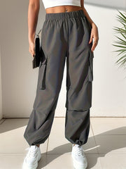  Y2k High Rise Cargo Trousers With Flap Pockets