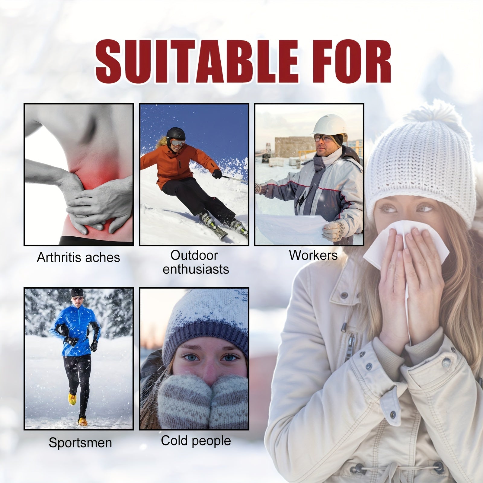 10pcs Disposable Hand Warmers Self-heating Cold-proof Warm Patches