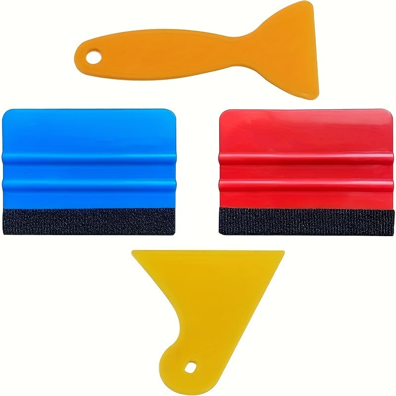 4pcs Felt Edge Squeegee Car Wrapping Tool 10 16 Cm Vinyl Wrap Squeegee