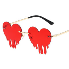 Melting Heart Sunglasses Rimless Party Glasses