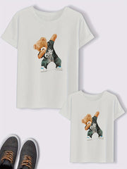 Bear Print Matching T Shirt Set for Parent & Child