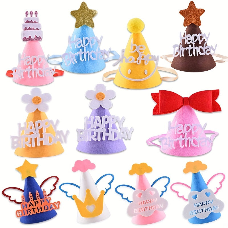 DIY Birthday Hat Decoration Non-woven Party Felt Hat