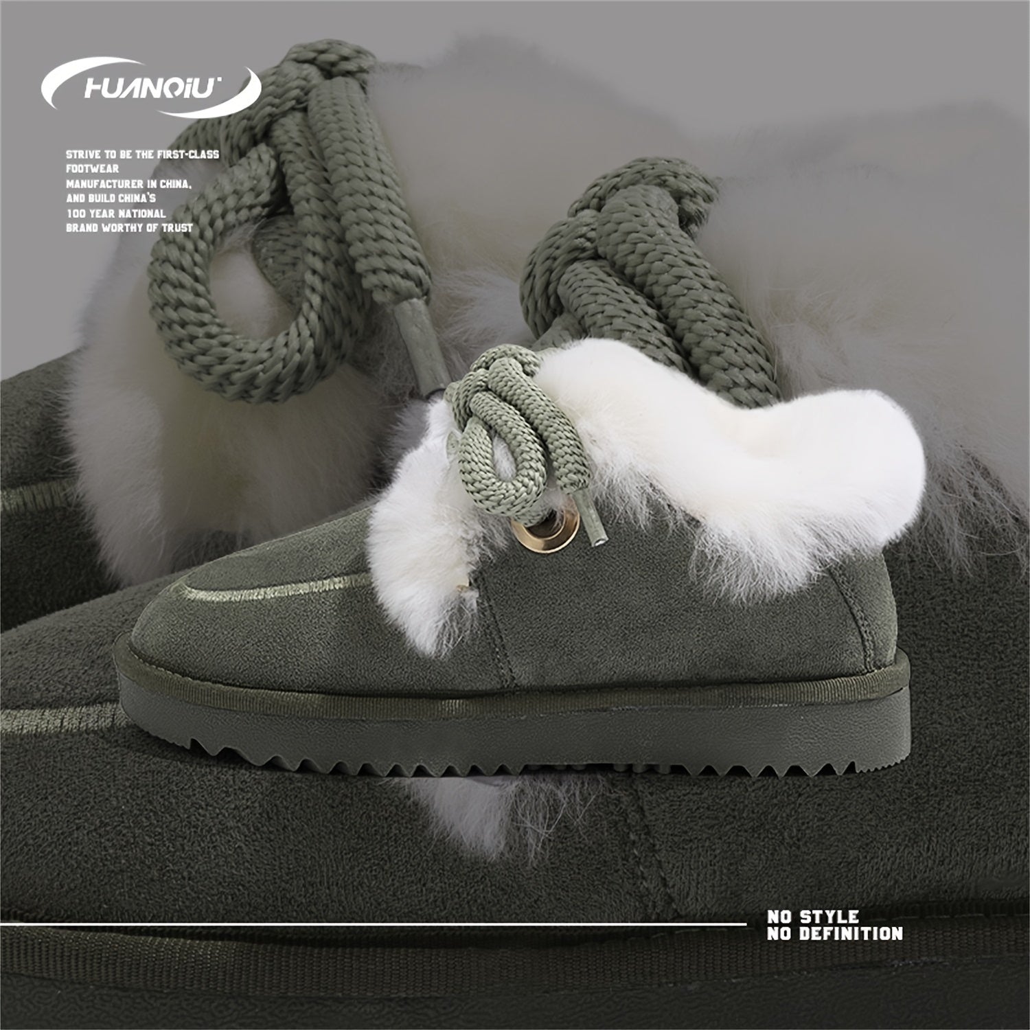 HUANQIU Women's Winter Snow Boots Fleece Lined Lace up Comfortable