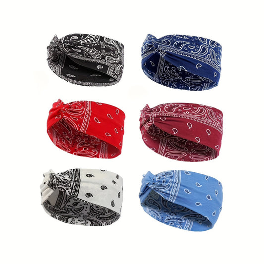 Vintage Floral Headband Sweat Absorption Sports Hairband for Yoga Fitness