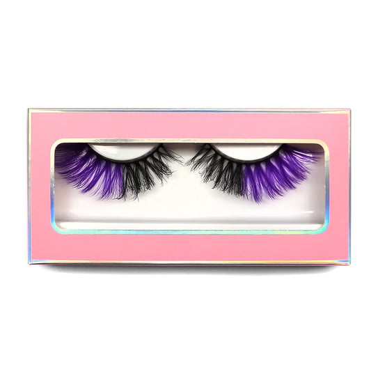 Colorful False Eyelashes Thick Curling 16mm Fluffy Wispy False Eyelashes