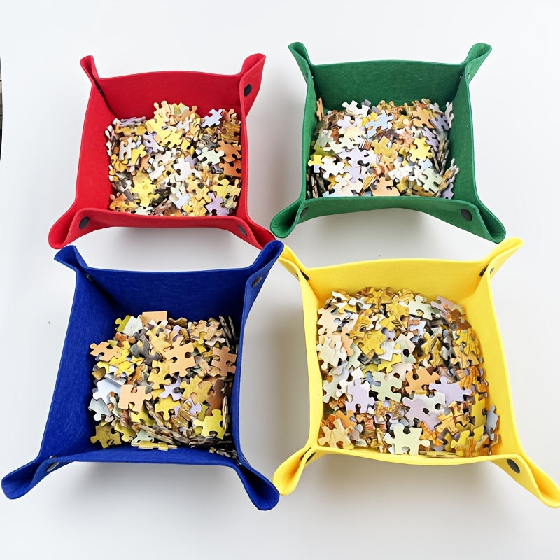 Portable Puzzle Mat Set with Storage Tray and Non Slip Surface