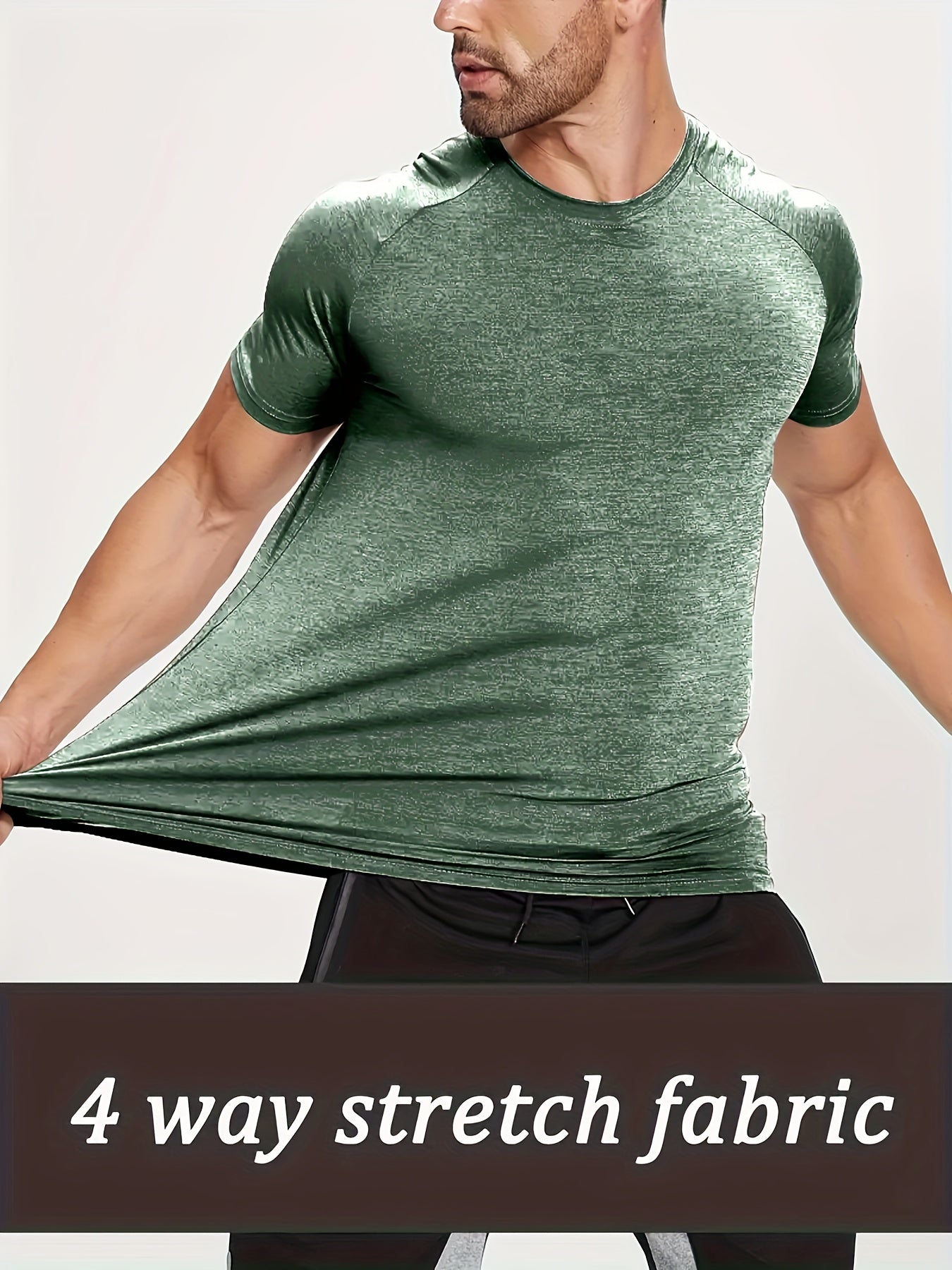 Men's Stretch Quick Dry Fitness T-shirt Summer Gift