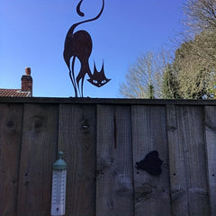 Metal Cat Fence Topper Decor - Cat Garden Statues
