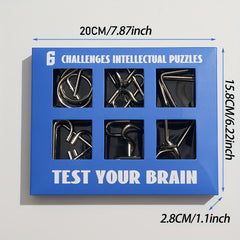 6pcs Metal Puzzle Set - Unlock Chain Toy Game - Party Perfect Halloween Toy