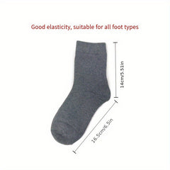 5 Pairs Men's Solid Cotton Dress Socks