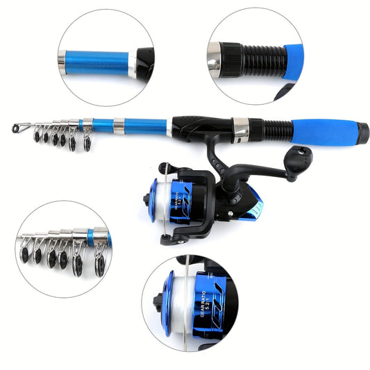 Telescopic Fishing Rod and Spinning Reel Combo Set