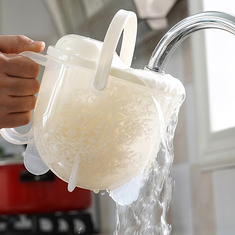 Efficient Rice Washer & Strainer, Durable Plastic, Kitchen