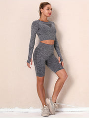 2pcs Yoga Sets Cropped Top & High Waist Leggings Women's Activewear
