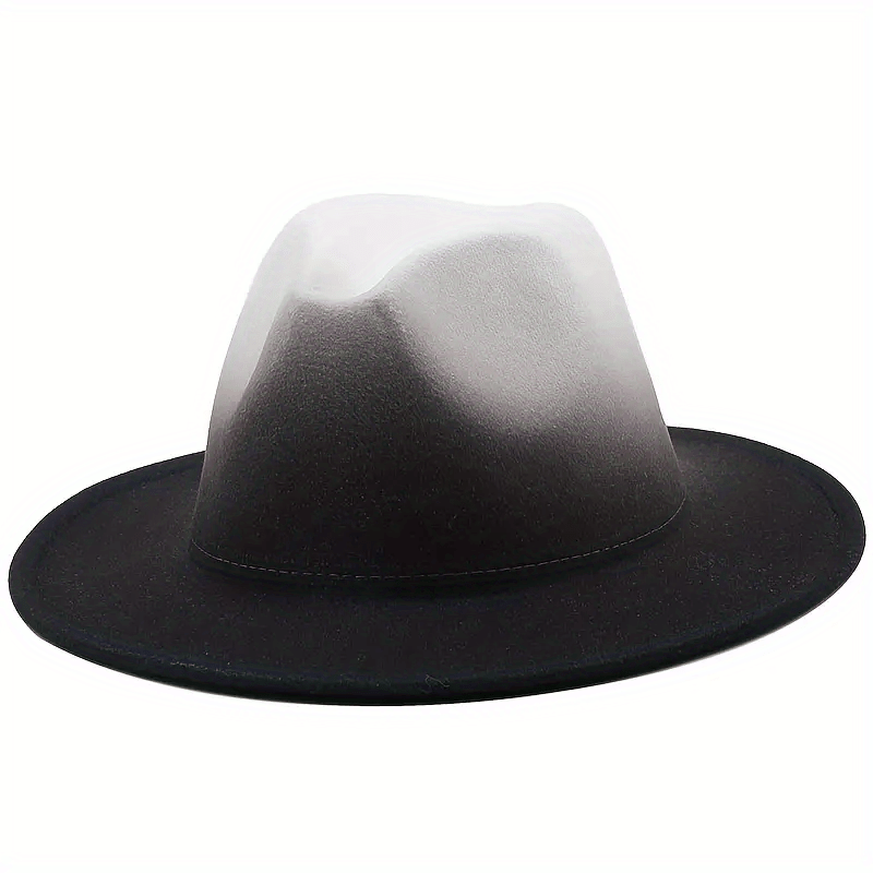 Gradient Top Hat Flat Jazz Hat Wide Brim Hat