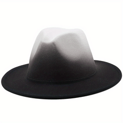 Gradient Top Hat Flat Jazz Hat Wide Brim Hat