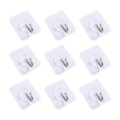 10-50pcs Punch Hook Strong Sticker Adhesive Bathroom Coat Transparent
