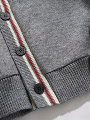 Men's Casual Stripe V-Neck Button-Up Cardigan