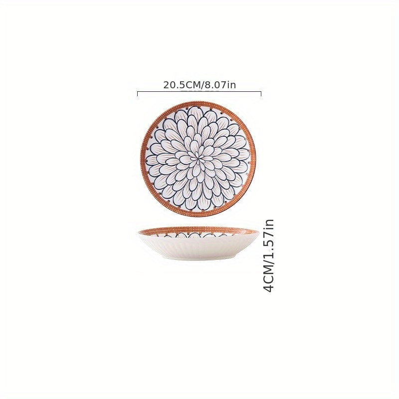 Colorful Rattan Pattern Dinnerware Set Pasta Plate