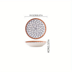 Colorful Rattan Pattern Dinnerware Set Pasta Plate