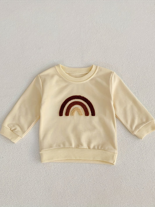Kids Round Neck Sports Top HEY CUTIE Print Pullover Sweatshirt