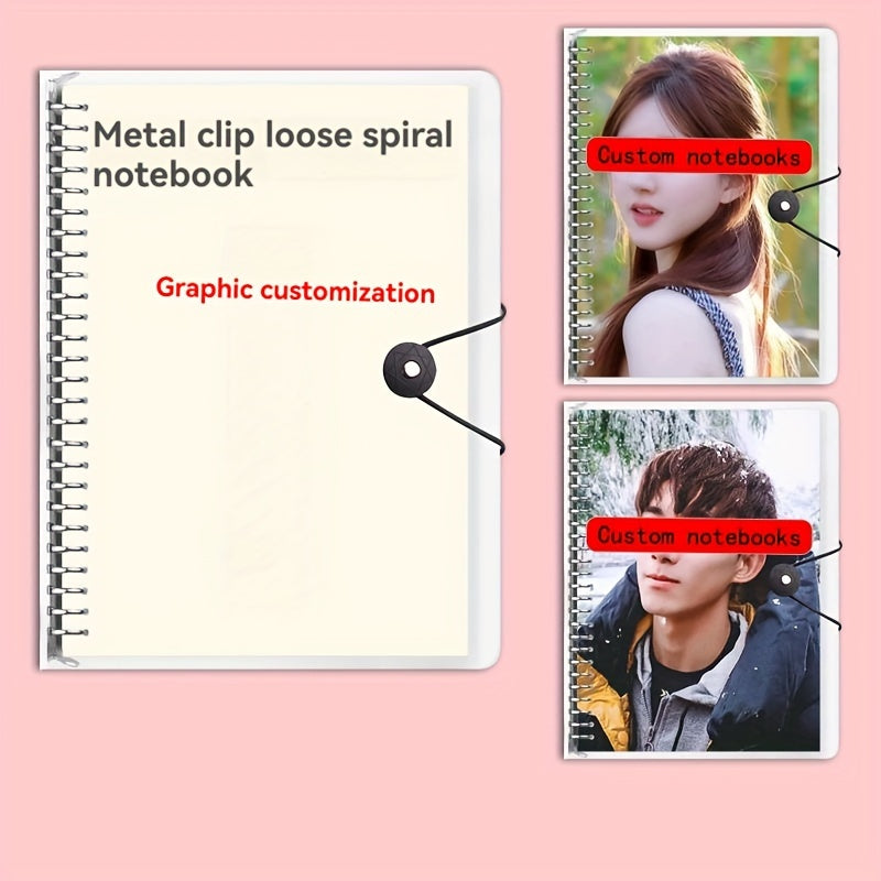 Customizable Spiral Notebook Plain Ruled Diary Soft Cover