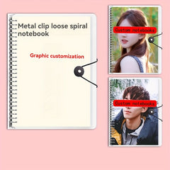 Customizable Spiral Notebook Plain Ruled Diary Soft Cover