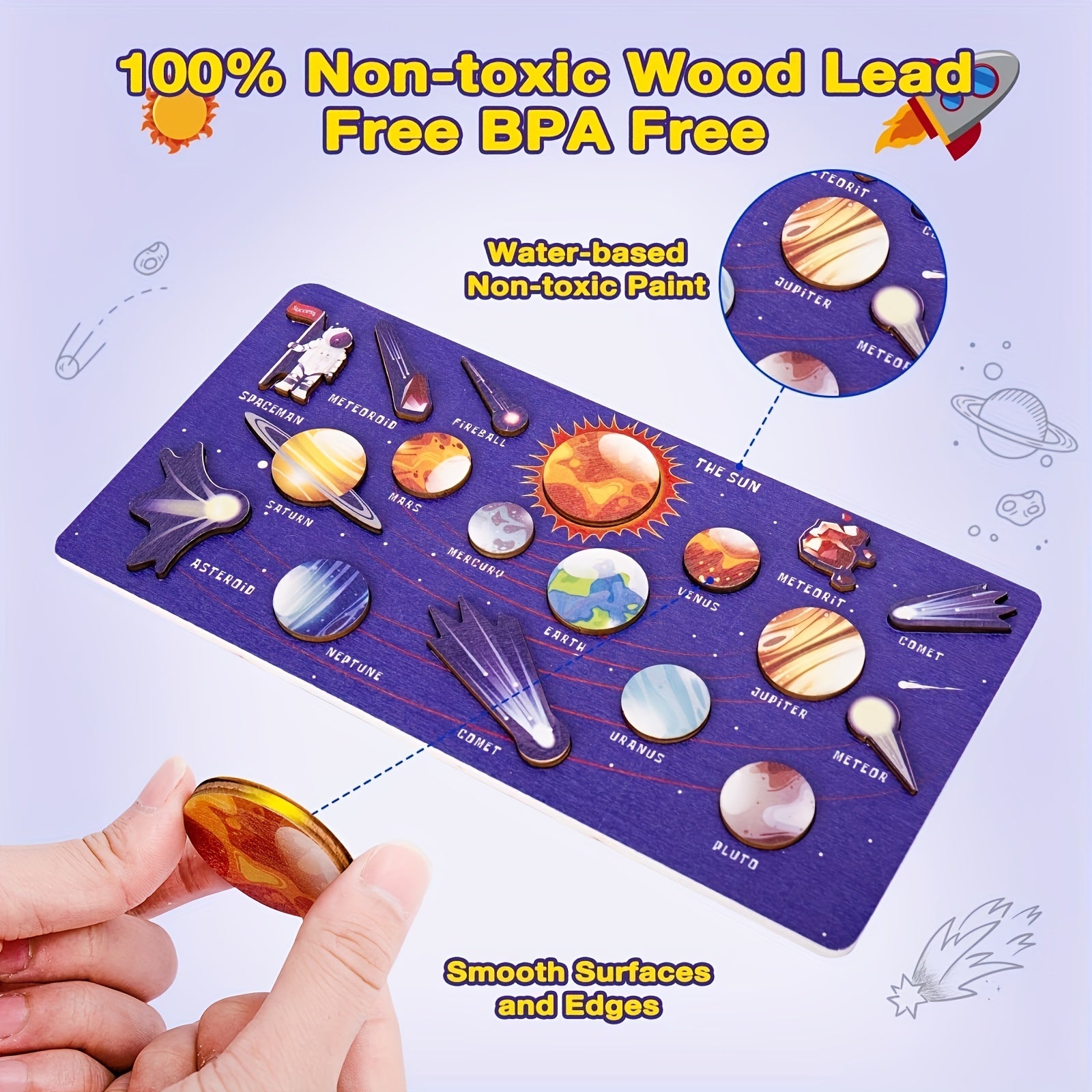 Solar System 8 Planet Puzzle Matching Board for Kids