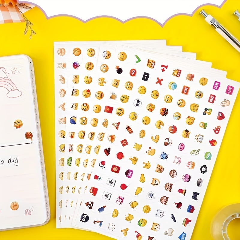 624 Mini Emoticon Stickers - Fun Variety of Patterns for DIY Decoration