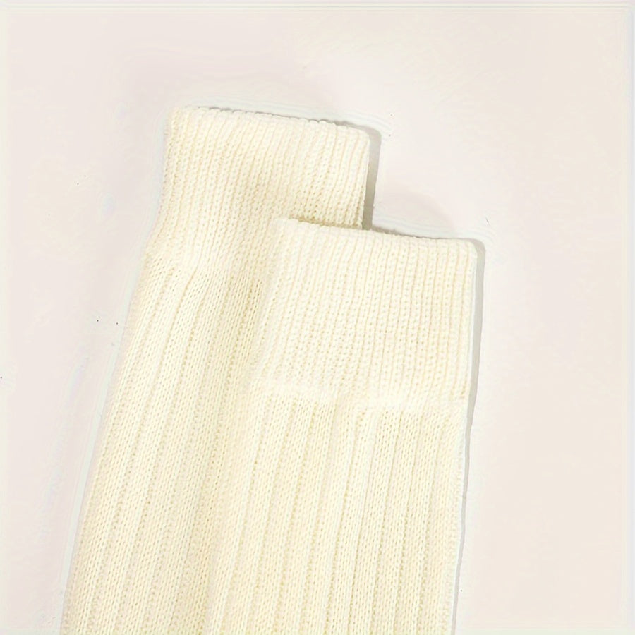 Ribbed Leg Warmers Soft & Comfy All match Socks Women's Stockings