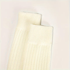 Ribbed Leg Warmers Soft & Comfy All match Socks Women's Stockings