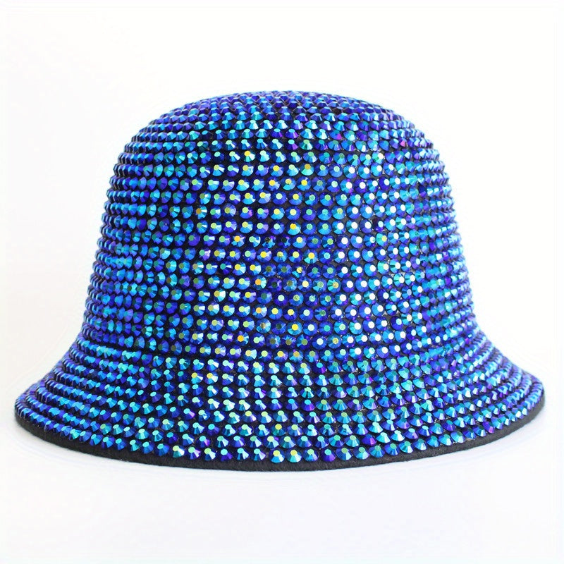 Rhinestone Y2K Bucket Hat Casual Block Fisherman Cap