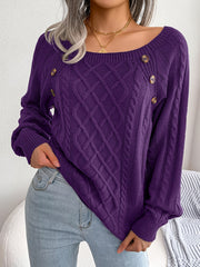 Women's Lantern Sleeve Textured Sweater