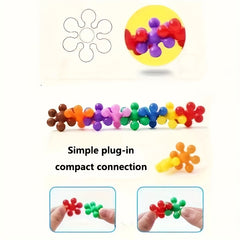 3D Snowflake Building Blocks DIY Assembly Toy Educational Puzzle Set
