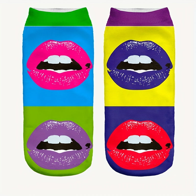 4 Pairs Cartoon Print Low Cut Socks Women's Stockings