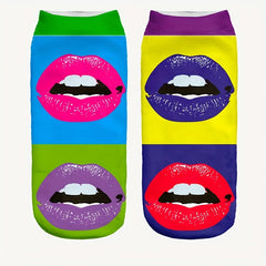 4 Pairs Cartoon Print Low Cut Socks Women's Stockings