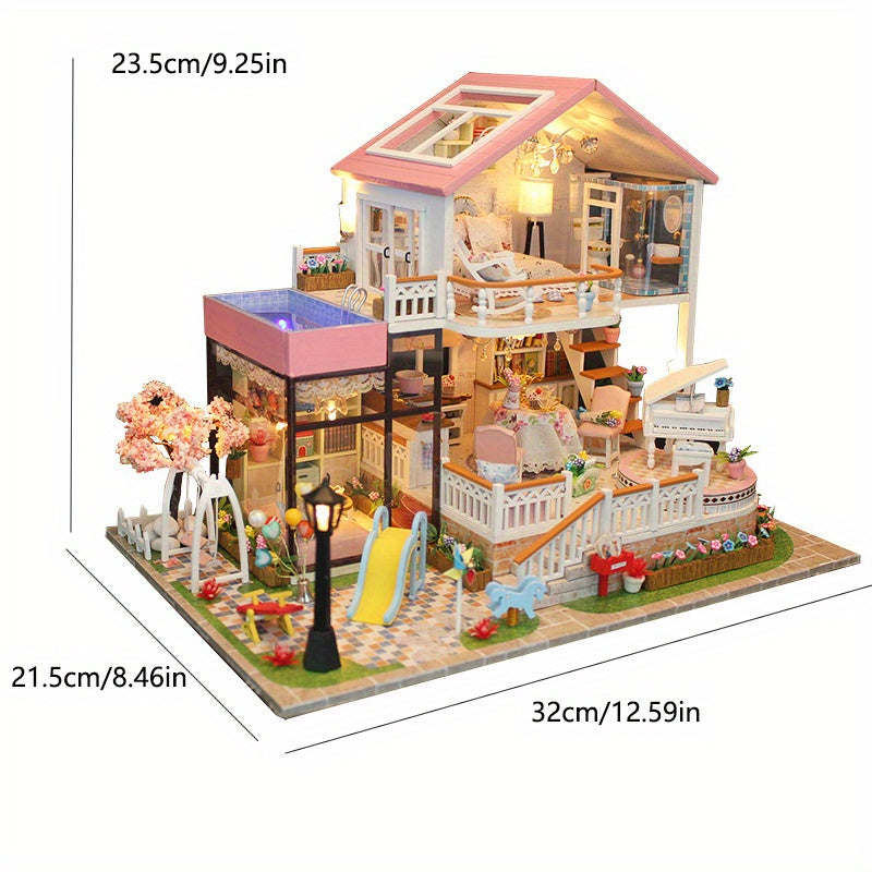 Wawa House Doll House DIY Villa Kit Princess Toy Home Decoration