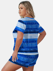 Striped Tee & Shorts Pajama Set