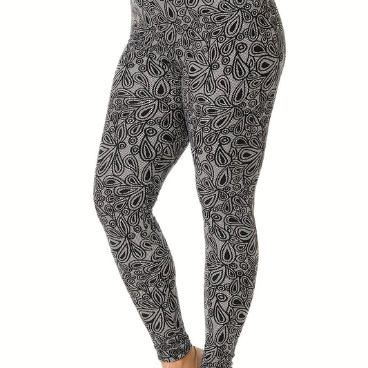  Floral Print High Rise Leggings