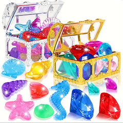 20pcs Colorful Submersible Gems Pool Toys - Underwater Acrylic Gems Collection