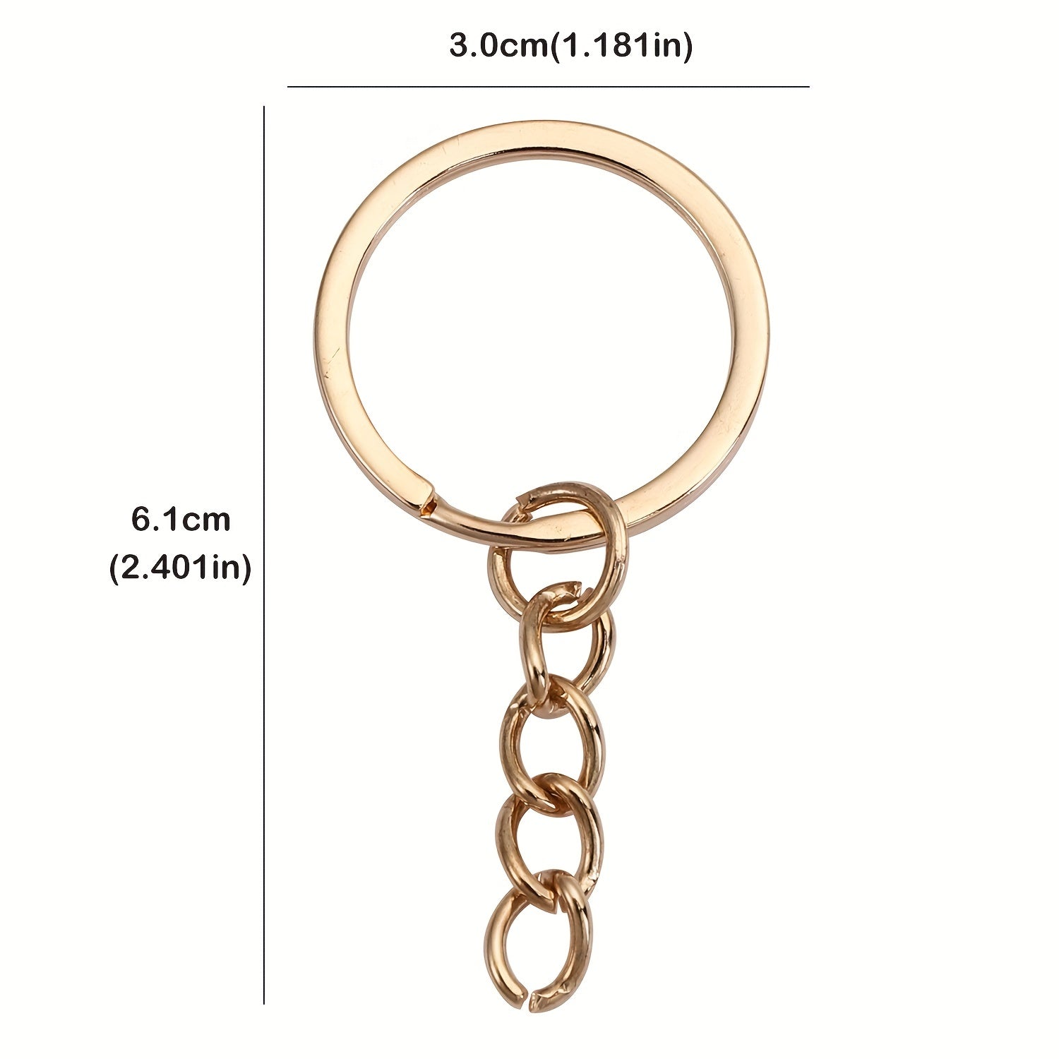 Golden Five Keychain Split Rings w/ Lobster Clasp DIY Accessories