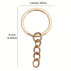 Golden Five Keychain Split Rings w/ Lobster Clasp DIY Accessories