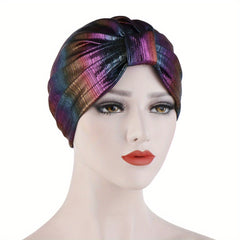 Elegant Laser Hot Stamping Turban Cap for Women