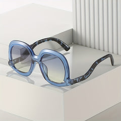 Y2K Oval Block Sunglasses Large Gradient UV400