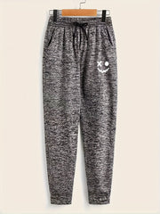 Stylish Deer Print Boys Casual Soft Comfortable Long Pants For Spring And Autumn